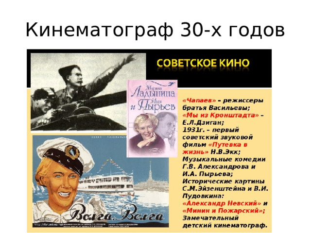 Кинематограф 30-х годов 