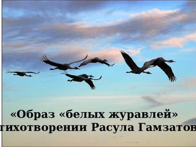 «Образ «белых журавлей» в стихотворении Расула Гамзатова» 