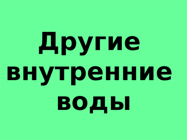 Другие внутренние воды 