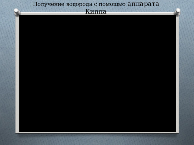 Получение водорода с помощью аппарата Киппа 
