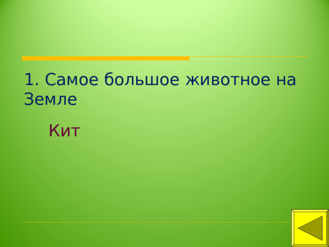 1. Самое большое животное на Земле Кит 