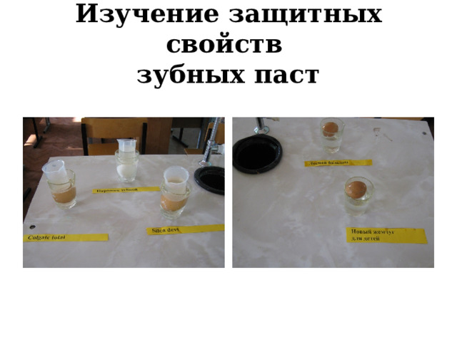 Изучение защитных свойств  зубных паст 