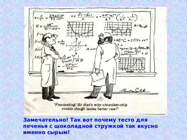 Замечательно! Так вот почему тесто для печенья с шоколадной стружкой так вкусно именно сырым! 