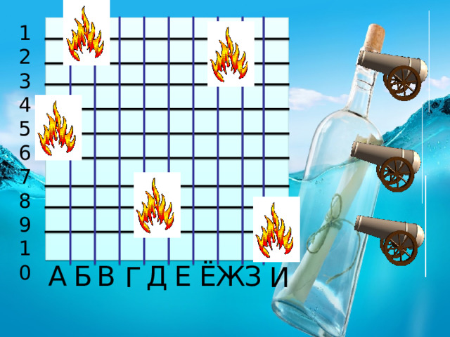 1 2 3 4 5 6 7 8 9 10 З Ж Ё Е Д Б А В И Г 