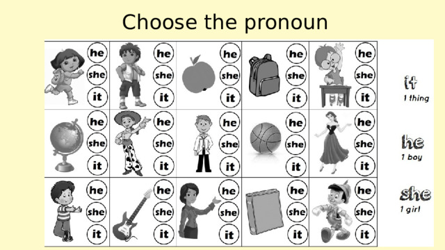 Choose the pronoun 