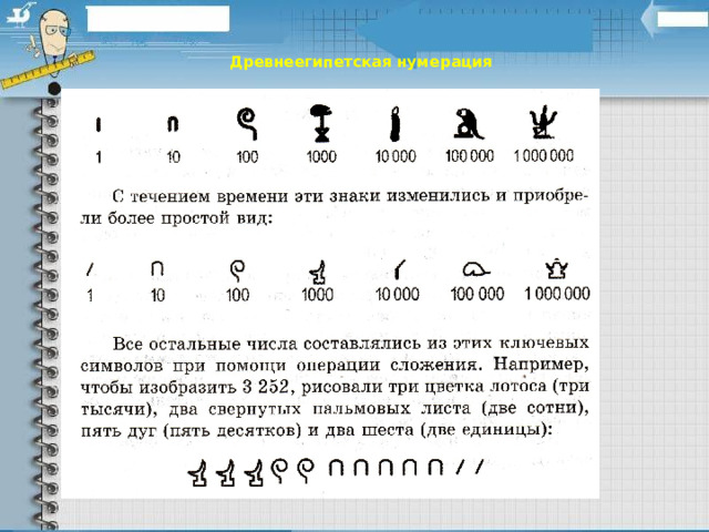   Древнеегипетская нумерация   