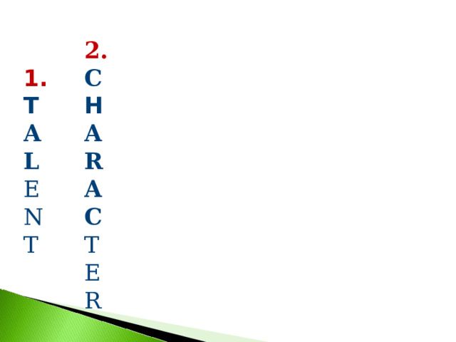 1. 2. T C A H A L E R A N T C T E R 