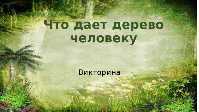 Что дает дерево человеку Викторина 
