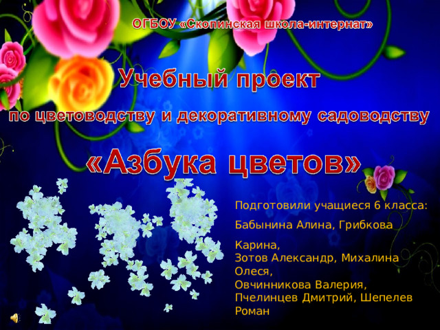 Подготовили учащиеся 6 класса: Бабынина Алина, Грибкова Карина, Зотов Александр, Михалина Олеся, Овчинникова Валерия, Пчелинцев Дмитрий, Шепелев Роман Руководитель: Исайкин Владимир Владимирович 