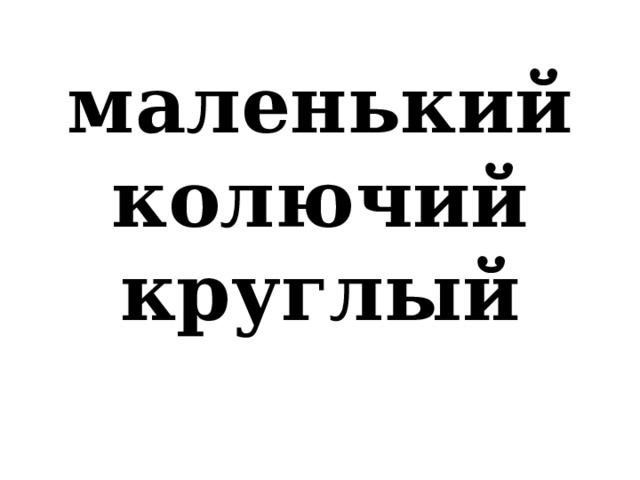 маленький  колючий  круглый 