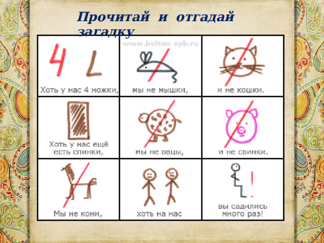 Прочитай и отгадай загадку 