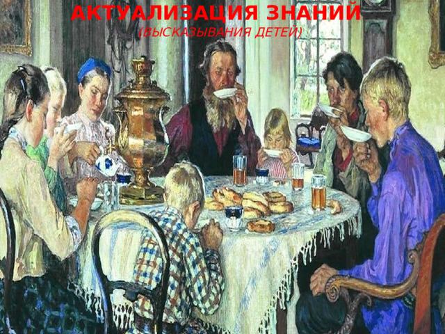 АКТУАЛИЗАЦИЯ ЗНАНИЙ   (высказывания детей)  