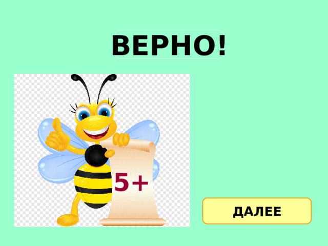 ВЕРНО! 5+ ДАЛЕЕ 