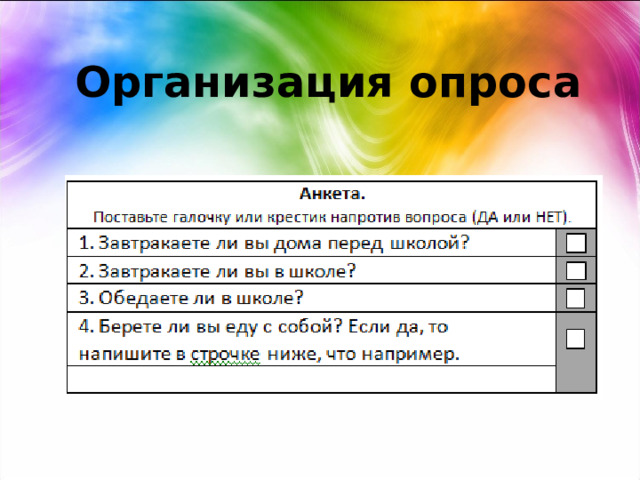 Организация опроса 