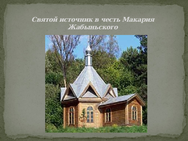 Святой источник в честь Макария Жабыньского   