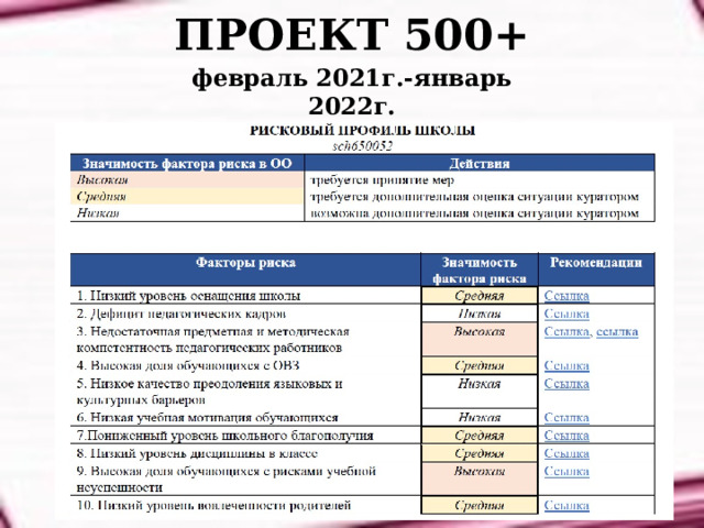 ПРОЕКТ 500+ февраль 2021г.-январь 2022г. 