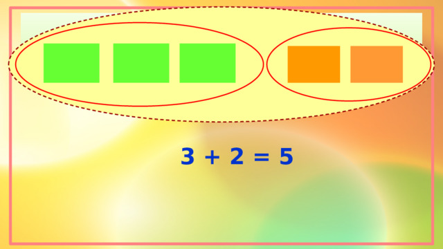 3 + 2 = 5 