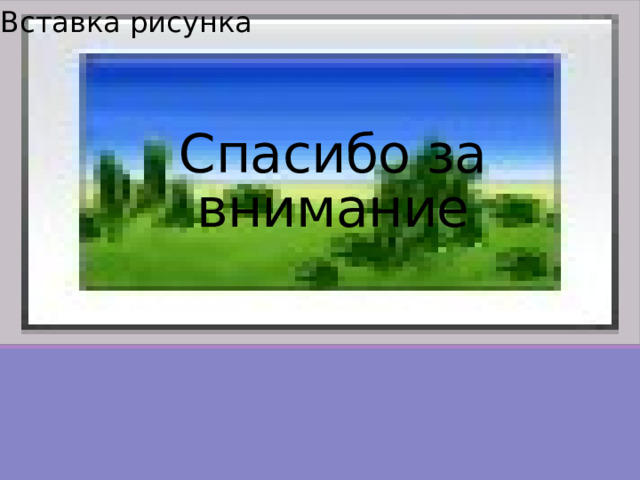 Вставка рисунка Спасибо за внимание 