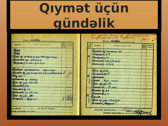 Qıymət üçün gündəlik 