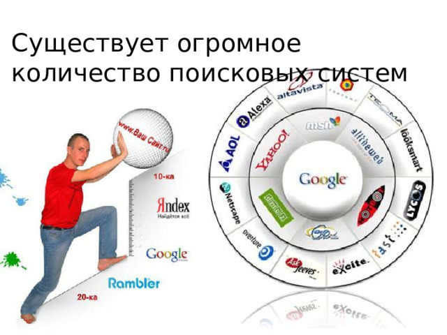 Существует огромное количество поисковых систем 