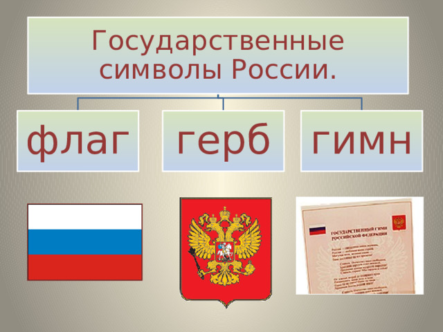 Государственные символы России. флаг герб гимн 