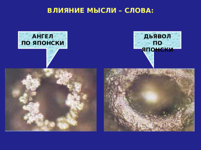 ВЛИЯНИЕ МЫСЛИ – СЛОВА: АНГЕЛ ПО ЯПОНСКИ ДЬЯВОЛ ПО ЯПОНСКИ 
