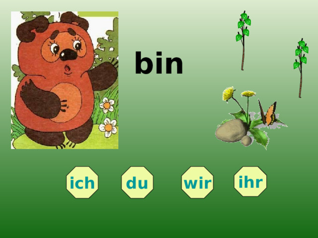 bin ich ihr wir du 