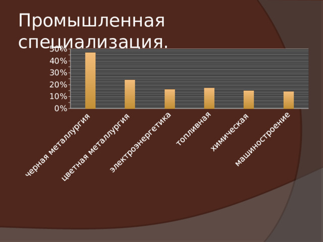 Промышленная специализация. 