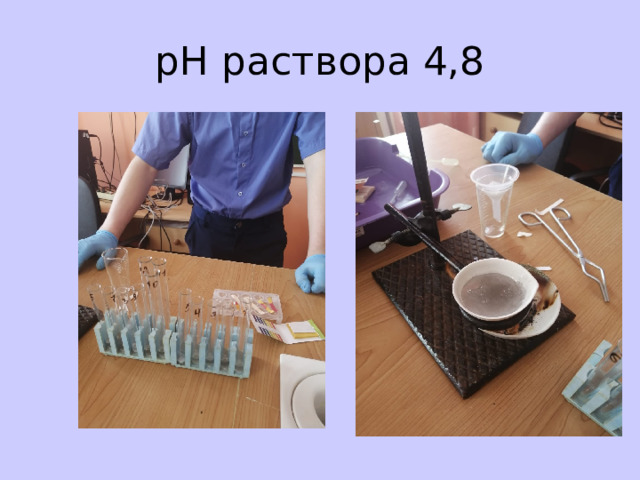 рН раствора 4,8 