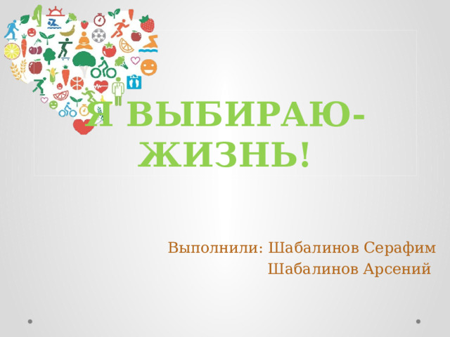 Я ВЫБИРАЮ-ЖИЗНЬ! Выполнили: Шабалинов Серафим Шабалинов Арсений 