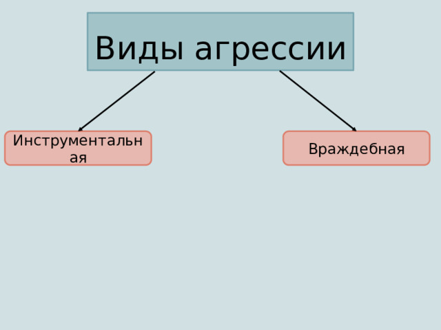 Виды агрессии Инструментальная Враждебная 