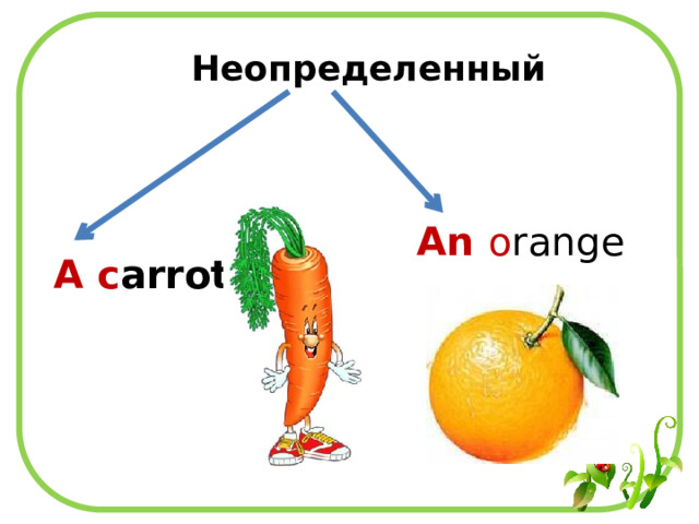 Неопределенный An o range A  c arrot 