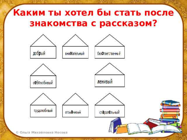 Каким ты хотел бы стать после знакомства с рассказом? 