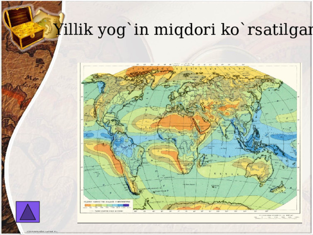 Yillik yog`in miqdori ko`rsatilgan 