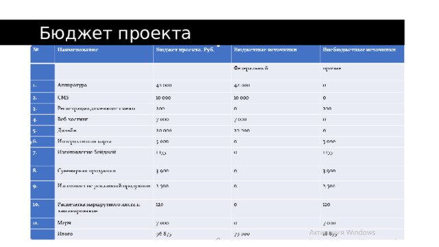 Бюджет проекта 