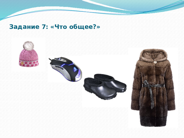 Задание 7: «Что общее?» 