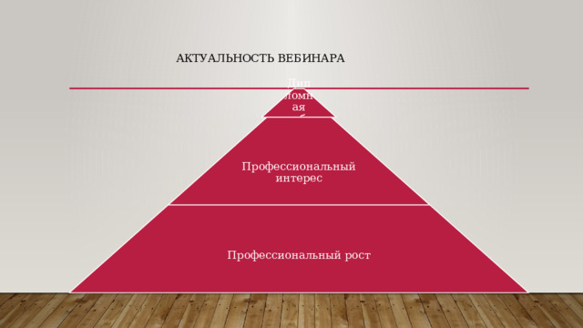 Актуальность Вебинара Дипломная работа Профессиональный интерес Профессиональный рост 