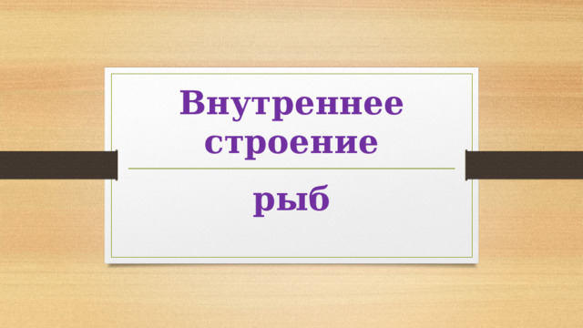 Внутреннее строение рыб   