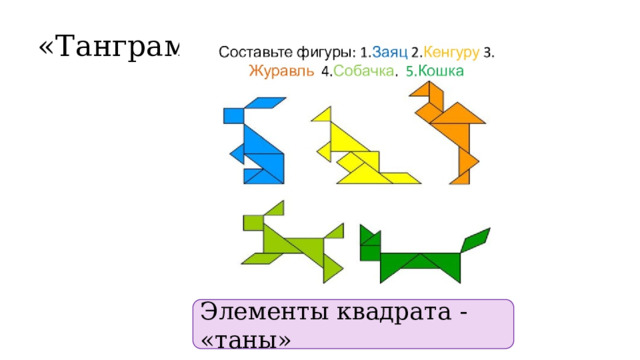 «Танграм» Элементы квадрата - «таны»  