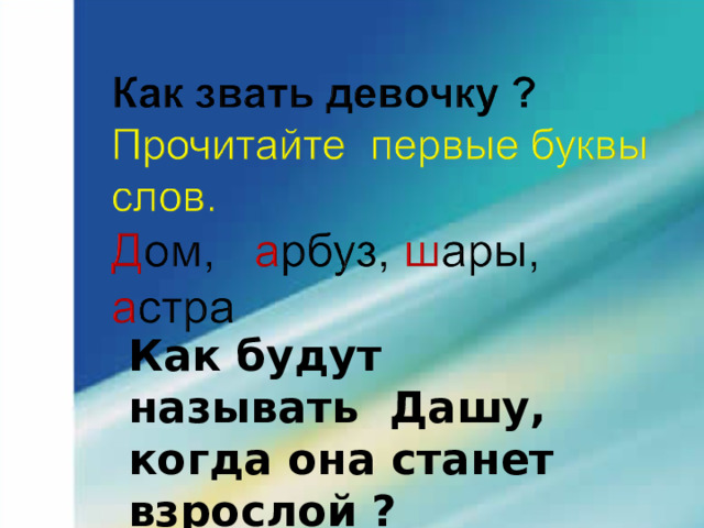 Игра « Кто внимательный»  По предметным картинкам отгадать имя девочки, используя первые звуки слов 