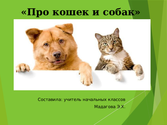 «Про кошек и собак»  Составила: учитель начальных классов Мадагова Э.Х. 