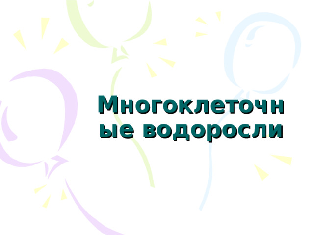 Многоклеточные водоросли 