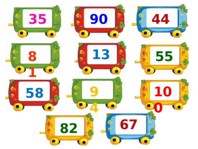 90 35 44 13 81 55 100 94  58 67  82 