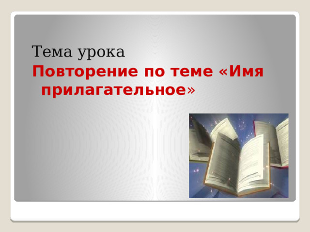Тема урока Повторение по теме «Имя прилагательное » 