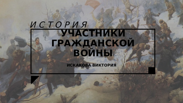 И С Т О Р И Я УЧАСТНИКИ ГРАЖДАНСКОЙ ВОЙНЫ ИСКАКОВА ВИКТОРИЯ 
