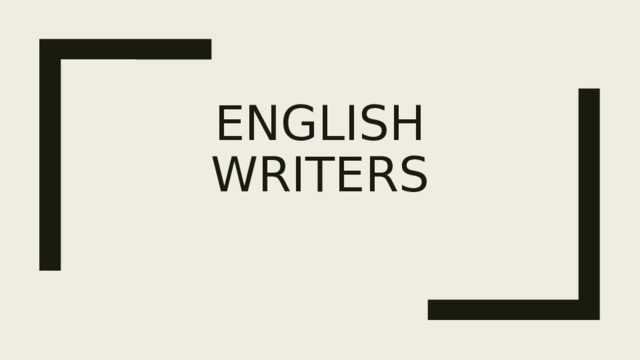 English writers 