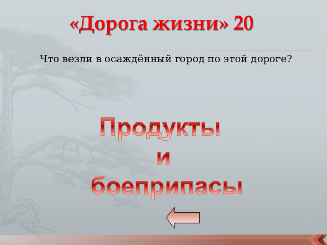 Что везли в осаждённый город по этой дороге? 