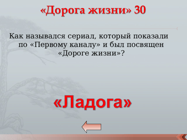 Как назывался сериал, который показали по «Первому каналу» и был посвящен «Дороге жизни»? 