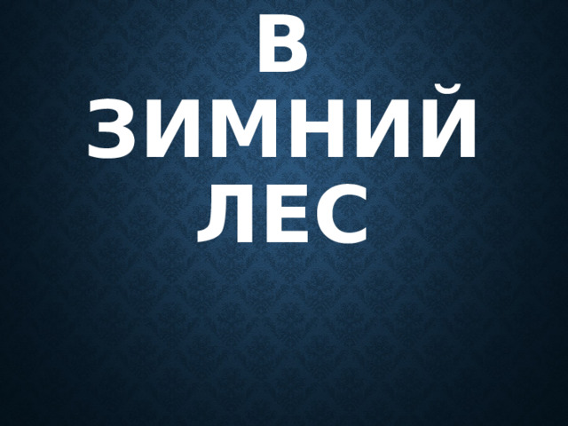    Путешествие  в зимний лес 