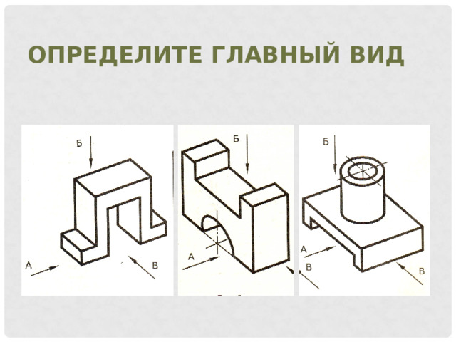 Определите главный вид 
